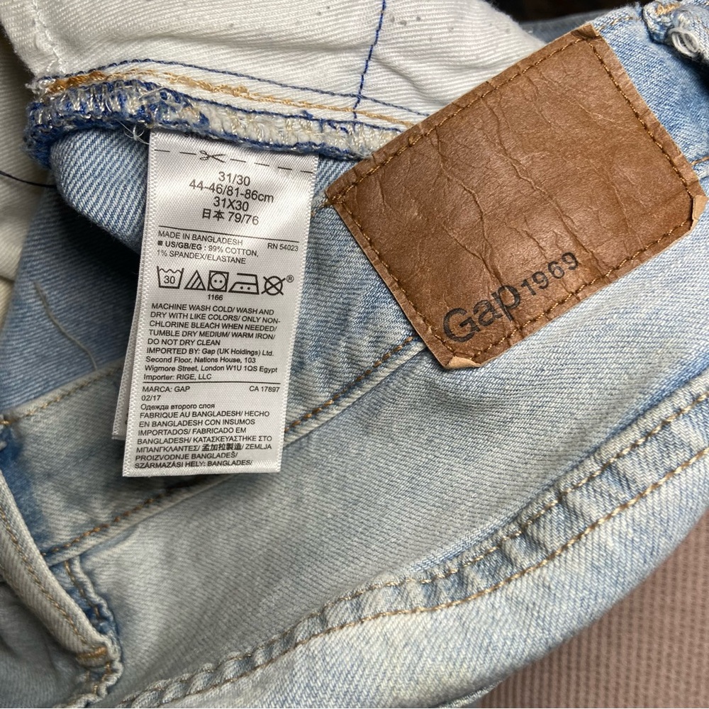Vintage Y2k Gap Floral Bee Embroidered Patches Slim Cut Jeans Size 31 - Picture 6 of 6